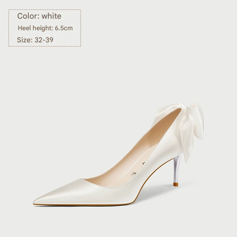 PJJUU satin pointed toe stiletto shoes - SHADOW.