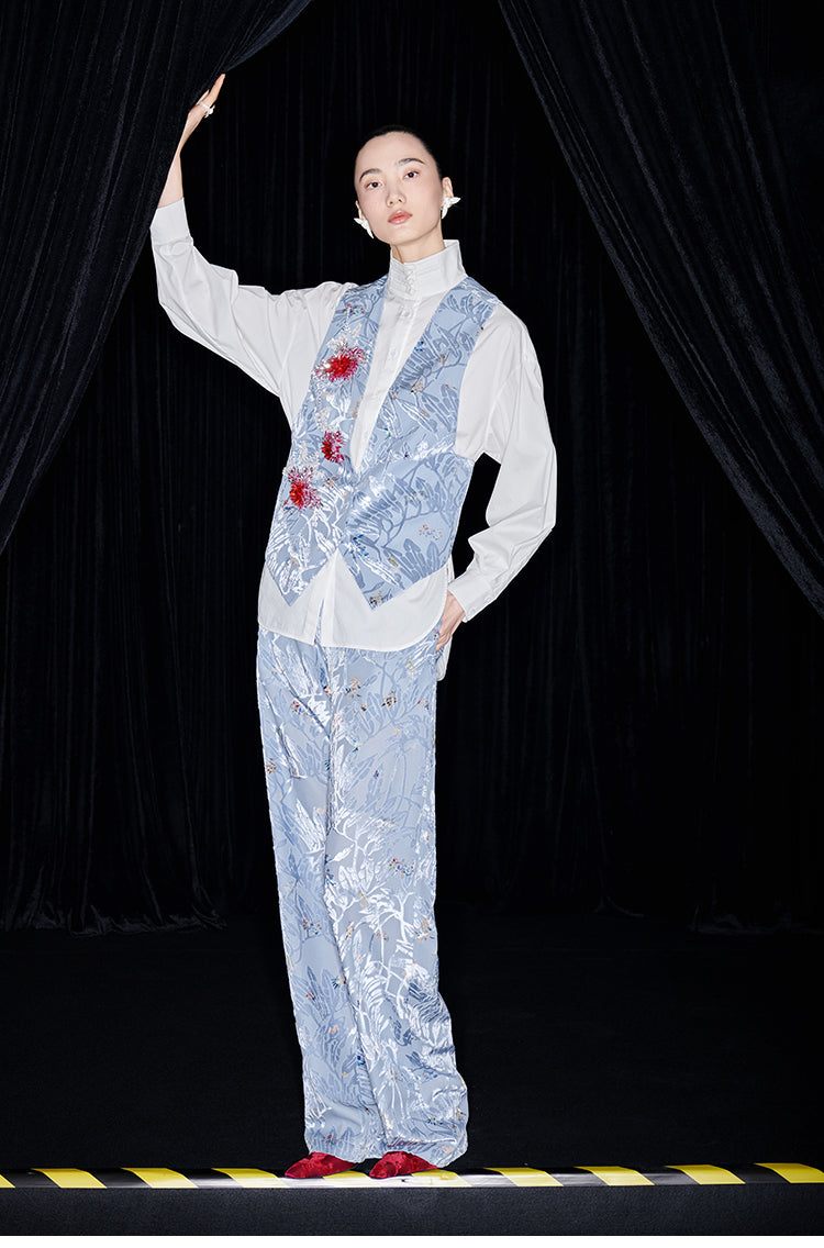 M essential Mackay designer embroidered eight treasures sedum vest -Haruyama