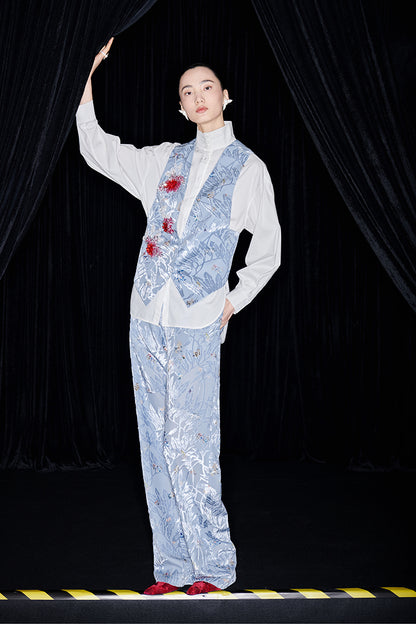 M essential Mackay designer embroidered eight treasures sedum vest -Haruyama