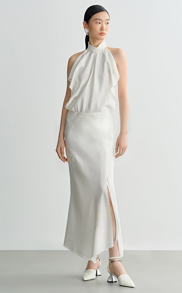 COMME MOI Lv Yan designer summer women's three-dimensional embroidered fishtail skirt - JESUS.