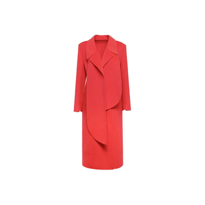 YES BY YESIR luxury autumn winter red slim flower wool coat - Behi