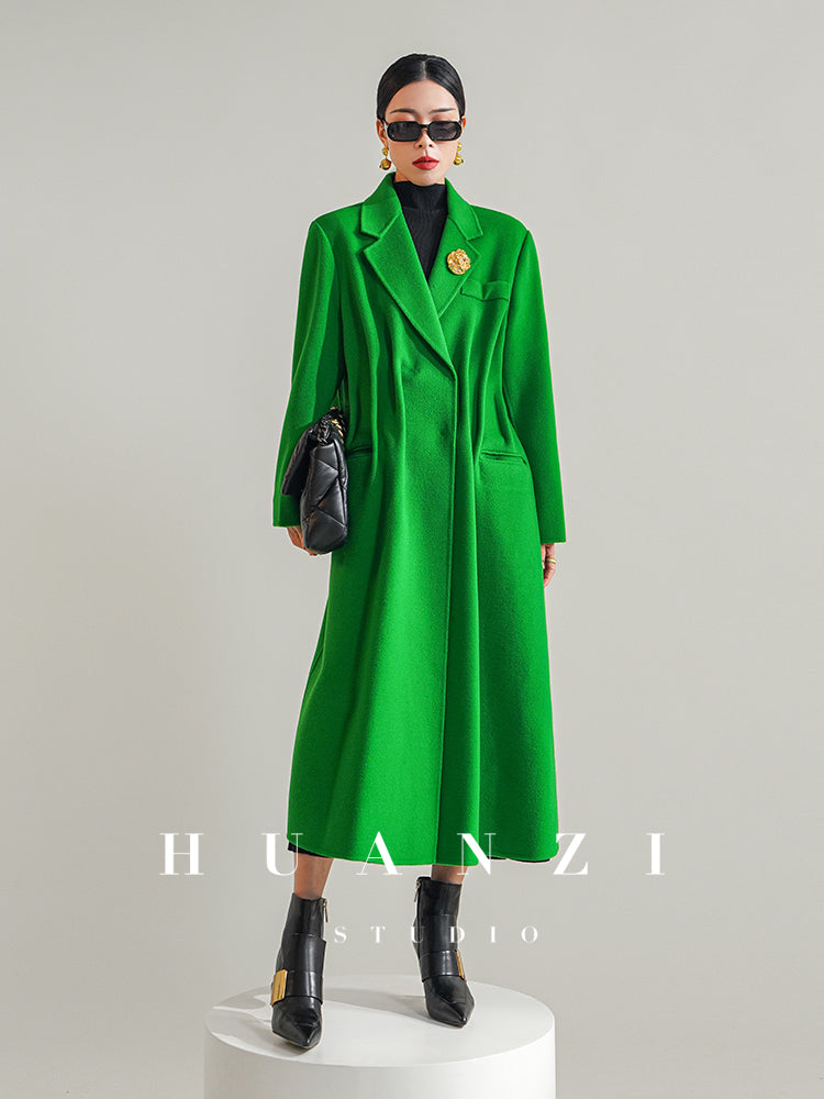 Huanzi custom-made Australian wool pure hand-sewn double-sided autumn winter coat - Iya