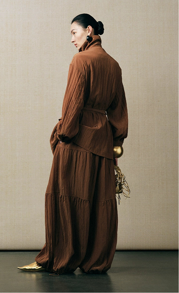 ZHUCHONGYUN loose wide pants and loose turtle neck long sleeve top outfit set-PAPA.