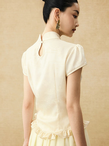 HECO Chinese Acetate Drop Neck Short Sleeve T-Shirt - GAIN.