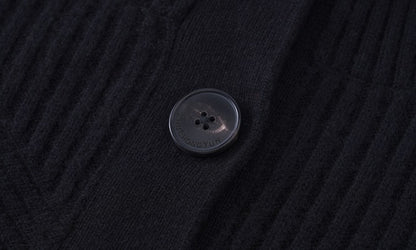 ZHUCHONGYUN winter black lapel loose wool knit top--NANA.