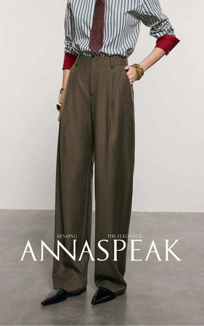 ANNASPEAK Worsted Wool Flannel Suit Vest Pants Set-OSAR.