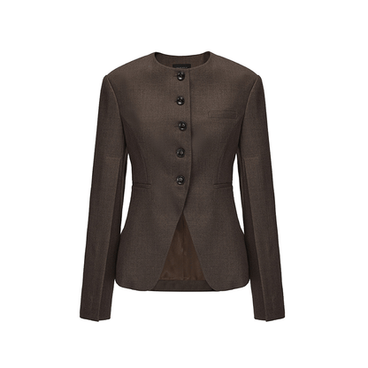 ATELIER MISS LU Slit Sleeve Cinched Waist Wool Blazer - MORGAN.