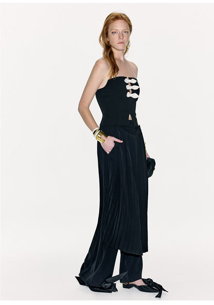 ATELIER MISS LU Fall/Winter deconstructed pleated panelled pants - CLEMENTINE