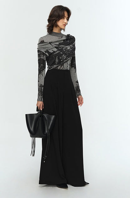 COMME MOI Lu Yan designer's new women's two-piece jacquard wool knitted sweater- TERRA.