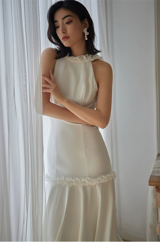 GOUDIN wedding fishtail light luxury evening dress-PIPER.