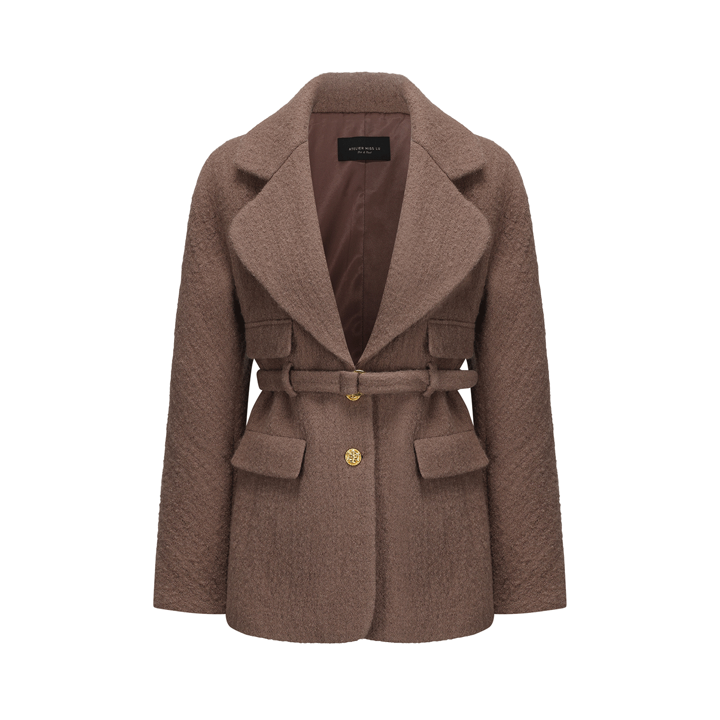 ATELIER MISS LU vintage lapel shape sheep wool blazer - PALAD.