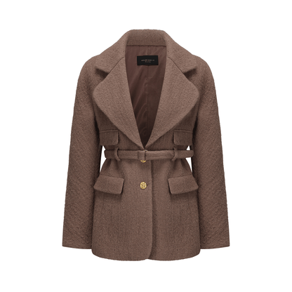 ATELIER MISS LU vintage lapel shape sheep wool blazer - PALAD.