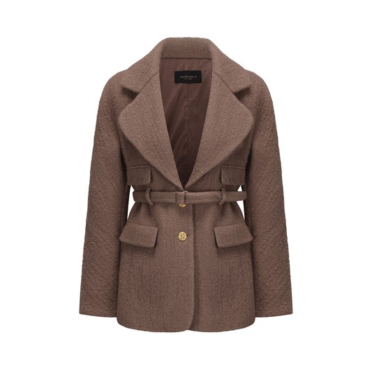 ATELIER MISS LU vintage lapel shape sheep wool blazer - PALAD.