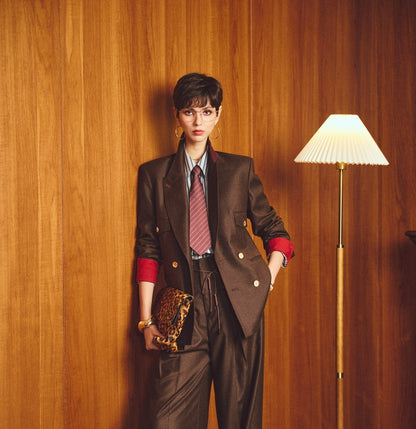 ANNASPEAK ROSSO Red Suit Pants Set-ADIO.