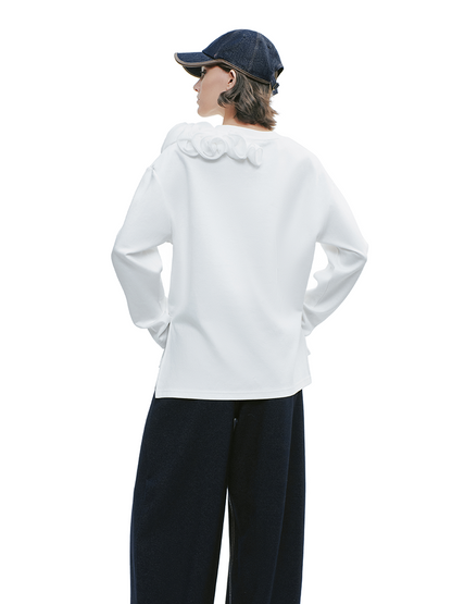 YES BY YESIR  Loose Long-Sleeved Versatile Top - GLANCE.