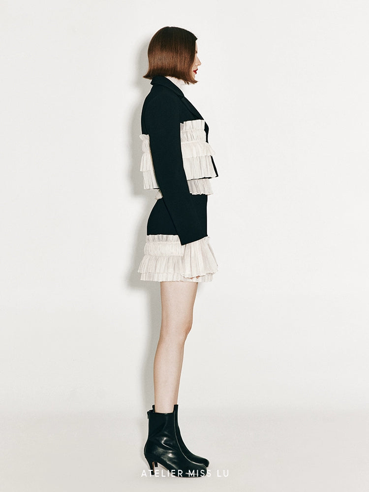ATELIER MISS LU multi-layer soft tulle stitching shape small A-line skirt - ELIN.