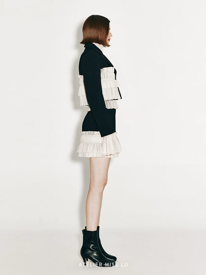 ATELIER MISS LU multi-layer soft tulle stitching shape small A-line skirt - ELIN.