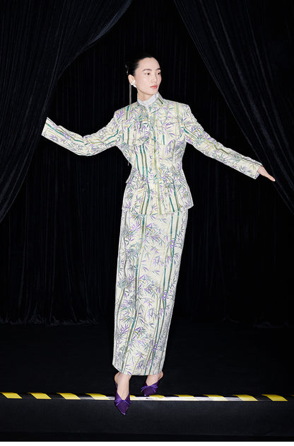 M essential Mackay designer jacquard tunic jacket pencil skirt suit set - Qizhu