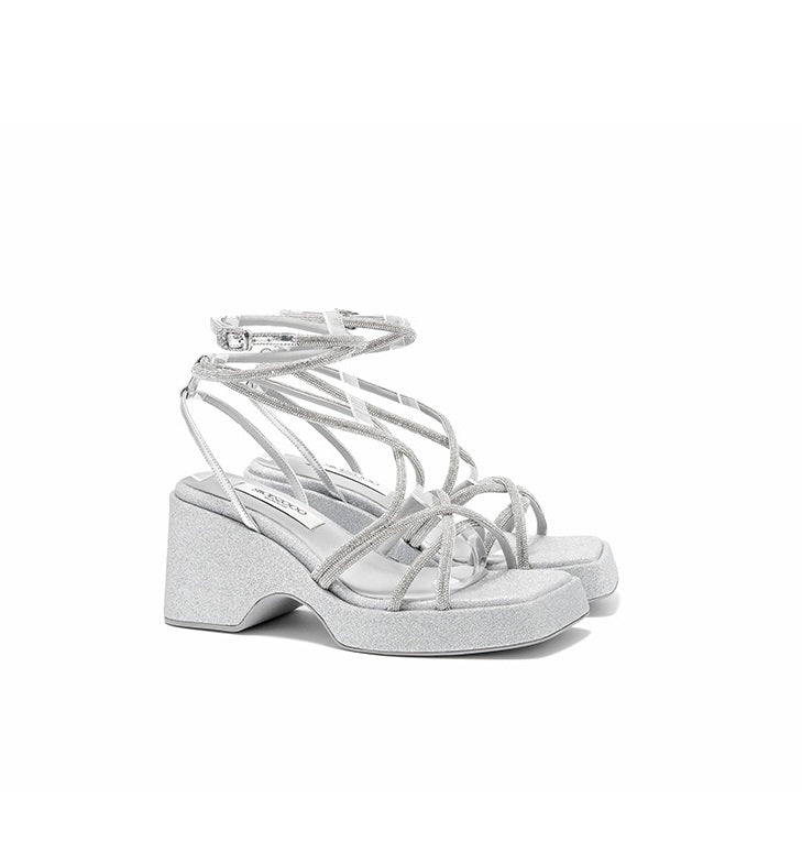 SHOESZOOO  Fairy Style Platform Block Heels - AQUA.