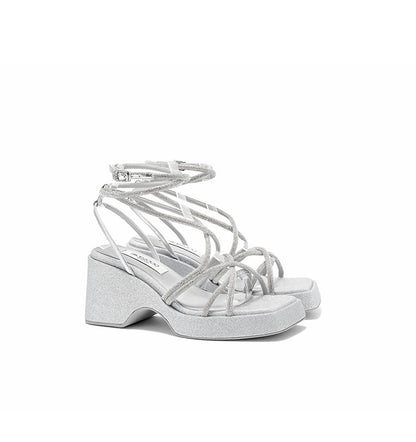 SHOESZOOO  Fairy Style Platform Block Heels - AQUA.