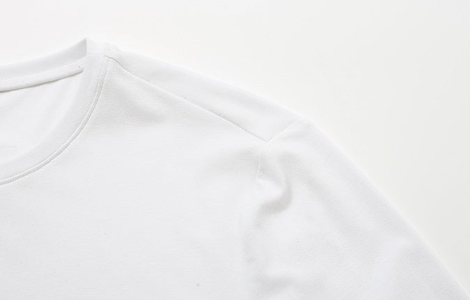 ZHUCHONGYUN white loose crew neck long-sleeved modal top-NATIE.