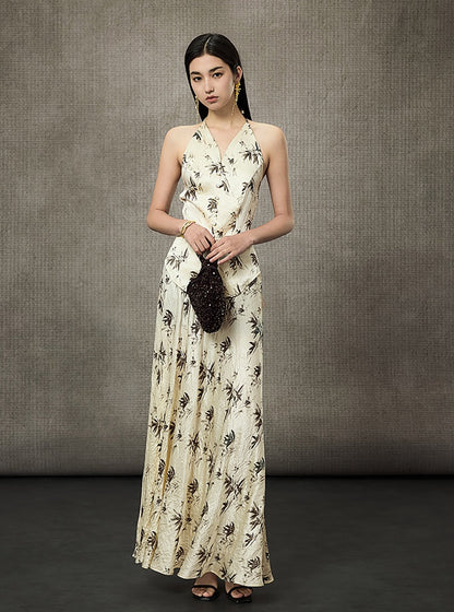 HECO Bamboo Leaf Halterneck Sleeveless Vest - FRONT.