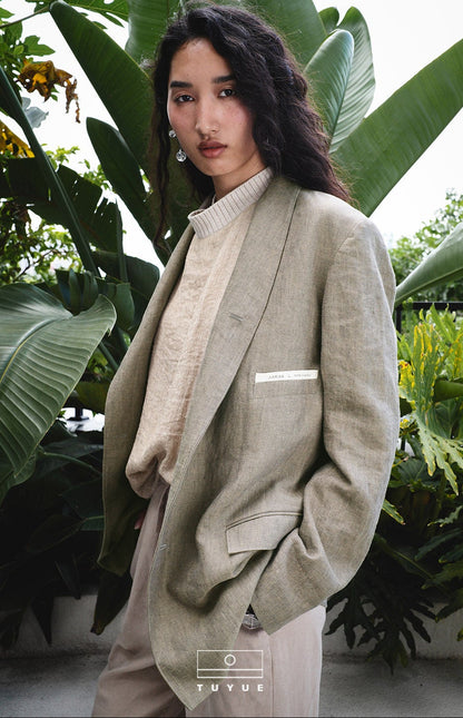 TUYUE Linen Hemp Unisex Silhouette Casual Suit - MAX.