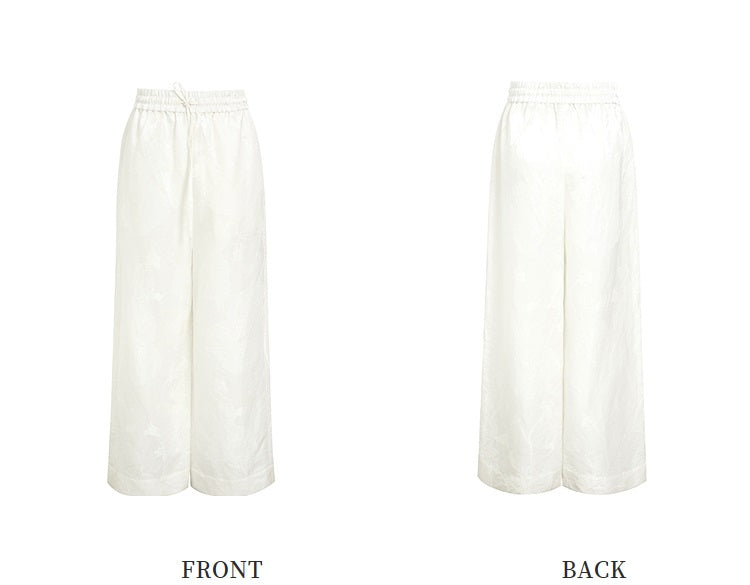 ZHUCHONGYUN summer white glossy straight trousers-SHMURDA.