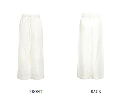ZHUCHONGYUN summer white glossy straight trousers-SHMURDA.