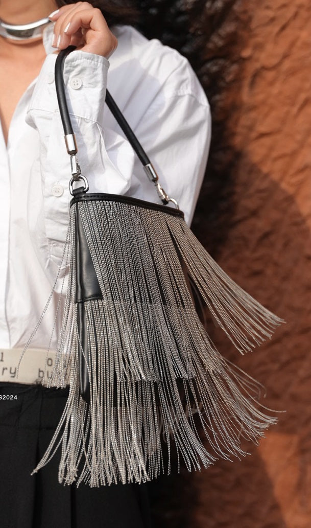 IUBALLET Stylish Tassel Fringe Bag  - WISDOM.