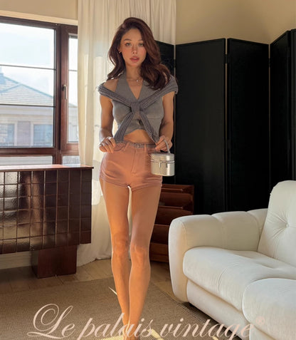 Le Palais Vintage Summer knitted vests halterneck suspenders- ROBBIE.