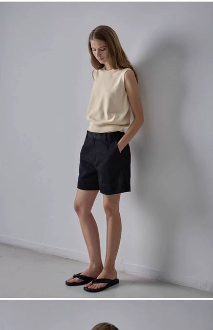 Nothing Written Vest Women's Slim Knitted Sleeveless Suspenders-LUCY.