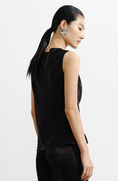 COMME MOI women's double-faced satin sleeveless vest top - SADIE.