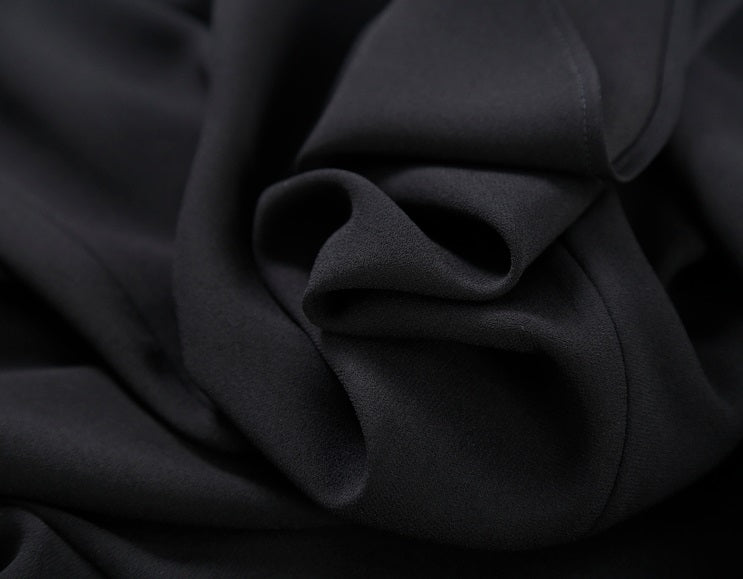 COMME MOI Designer Lu Yan Black Acetate Cutout Design Kink Pleated Shirt - LAINEY.