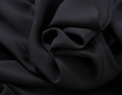 COMME MOI Designer Lu Yan Black Acetate Cutout Design Kink Pleated Shirt - LAINEY.