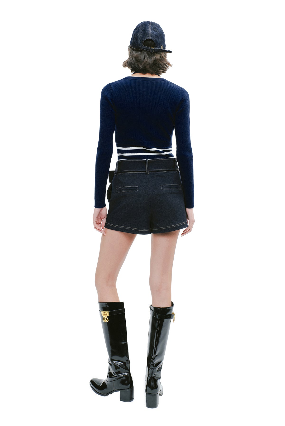 YES BY YESIR fake two-piece striped wool knitted sweater - GRANT.