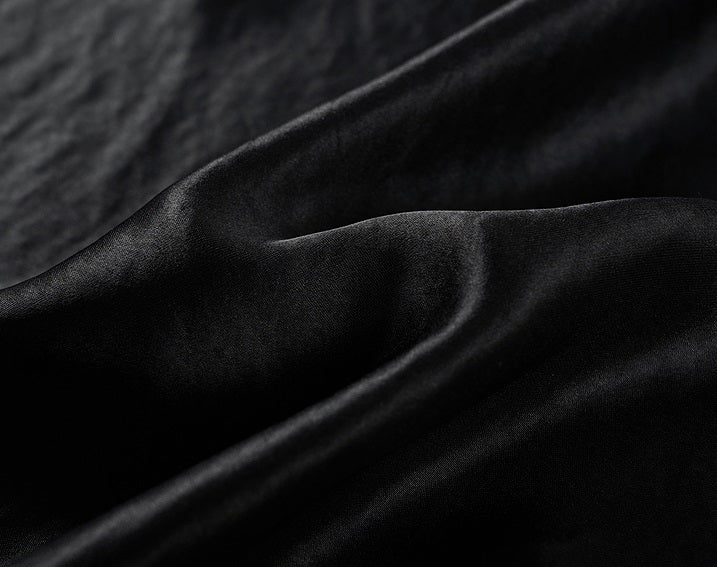 COMME MOI Lv Yan Designer Summer Women's Patchwork Satin V-Neck Sling - LEINANI.