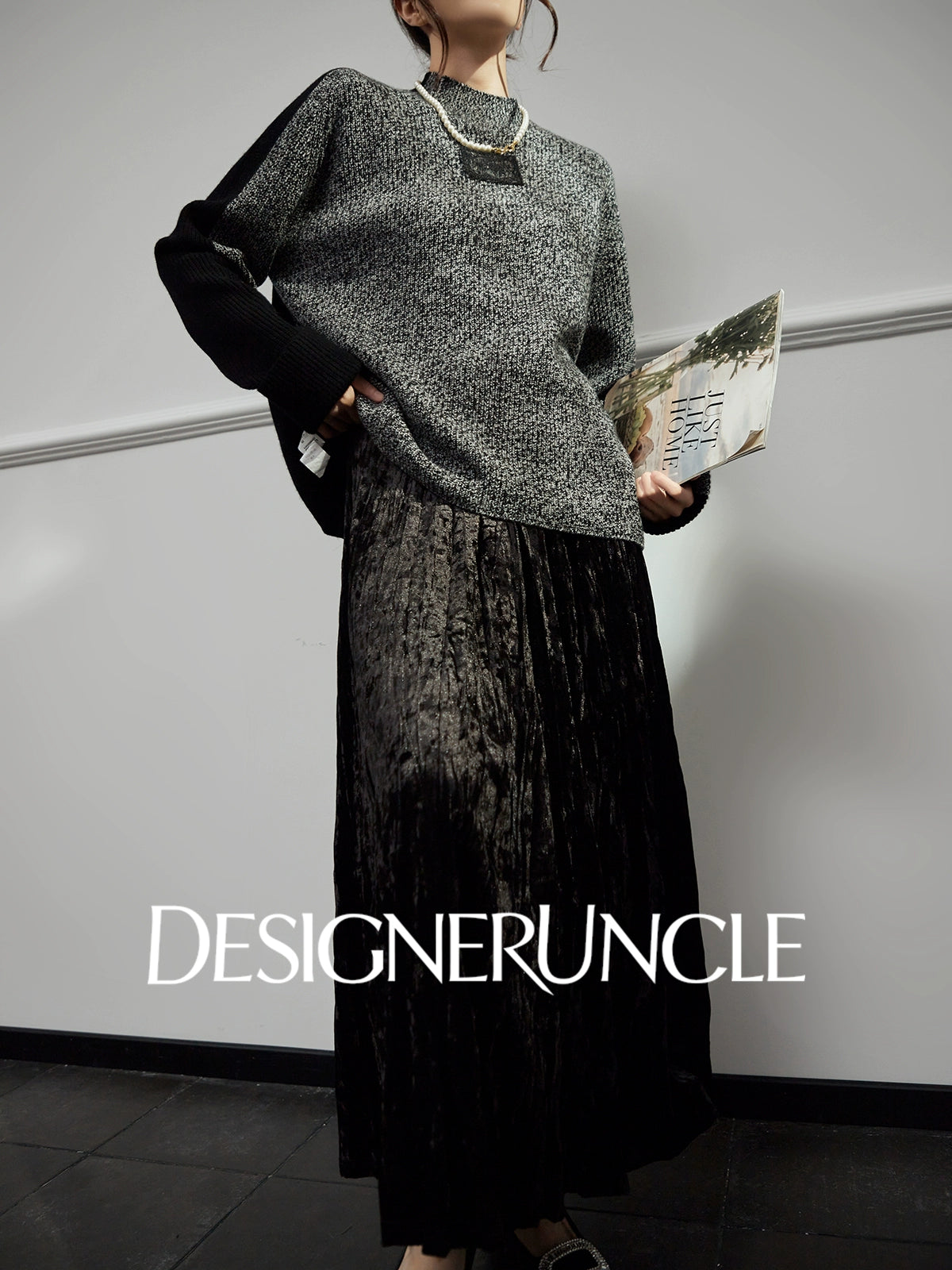 DGU "Night Weaving" Gray Sweater New Loose Lazy Style High-end Retro Versatile Jacket - Avery.