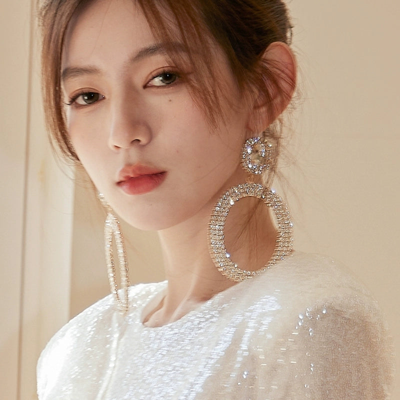 DOLLY Luxury Full Diamond Round Chic Earrings-GRACE