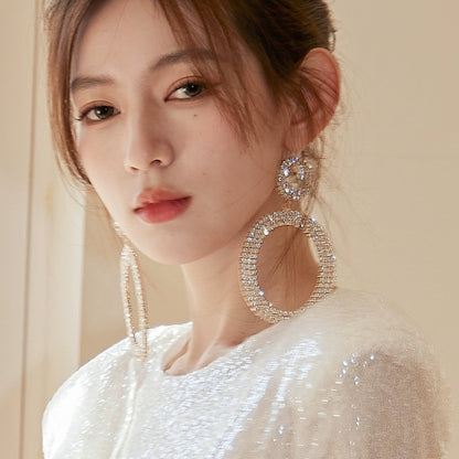 DOLLY Luxury Full Diamond Round Chic Earrings-GRACE