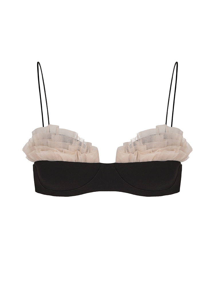ATELIER MISS LU Tulle Cascade Stitching Design Camisole - UNITE.