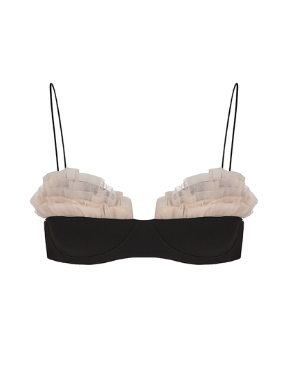 ATELIER MISS LU Tulle Cascade Stitching Design Camisole - UNITE.