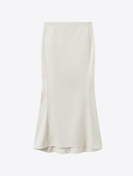 COMME MOI Lv Yan designer spring women's retro jacquard half-length fishtail dress - MARIA.