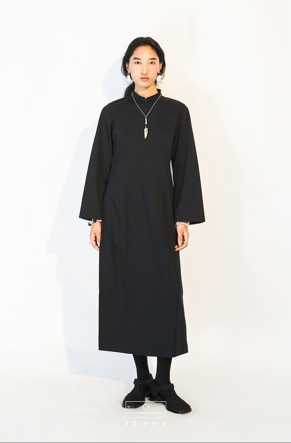 TUYUE Small Stand Collar Slanted Slim Suit Dress - DEBBY.