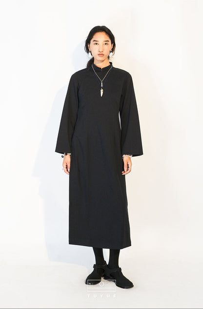 TUYUE Small Stand Collar Slanted Slim Suit Dress - DEBBY.