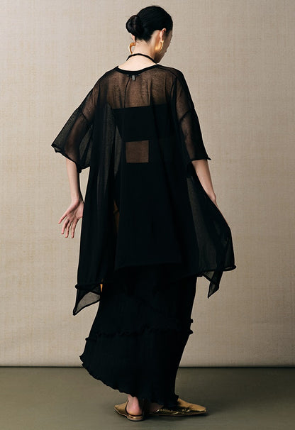 ZHUCHONGYUN contrasting print irregular skirt and top outfit set-ECHO.