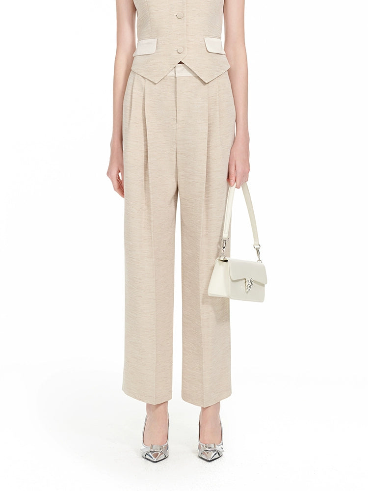 YES BY YESIR | gray dress and beige vest and pant set -CASSIARA.