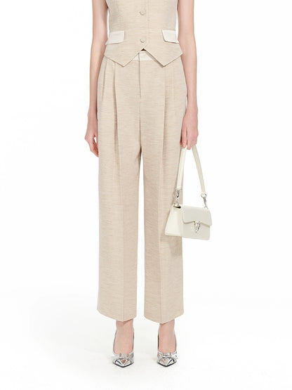 YES BY YESIR | gray dress and beige vest and pant set -CASSIARA.