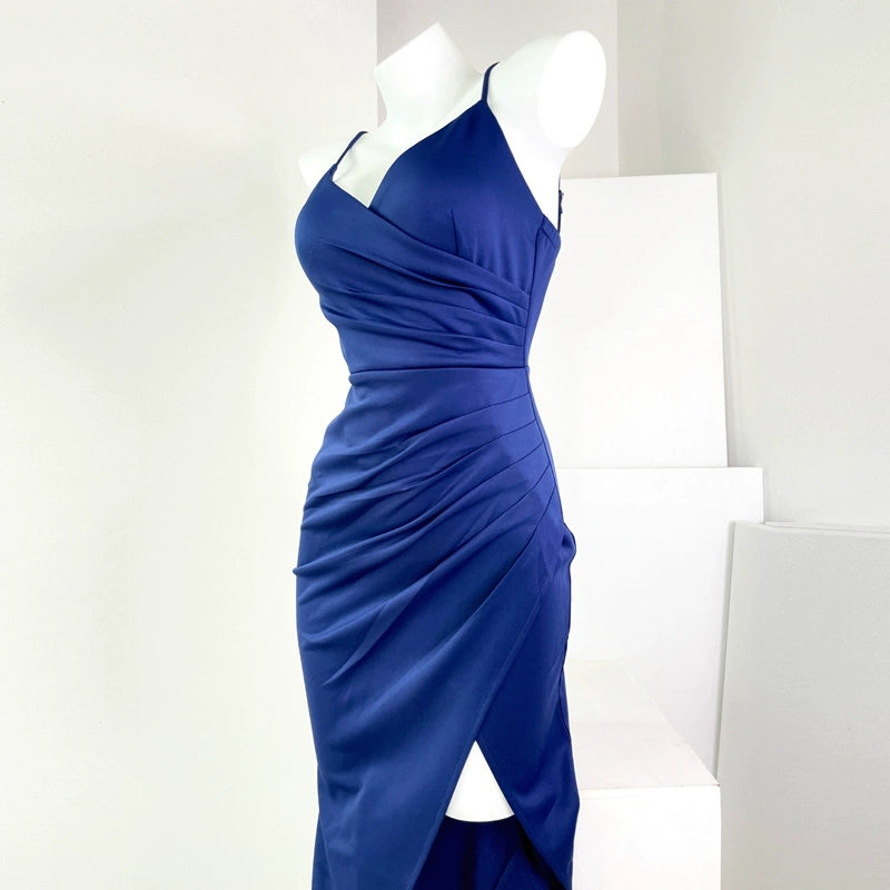 DOLLY High End Sleeveless Slim Fit High Waist Long Slit Fish Tail Cocktail Dress-KEEKEE