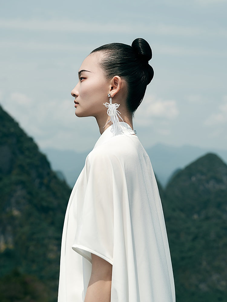 HECO Chinese Style Spell Receiving Waist Sleveless Dress - SIMMER.